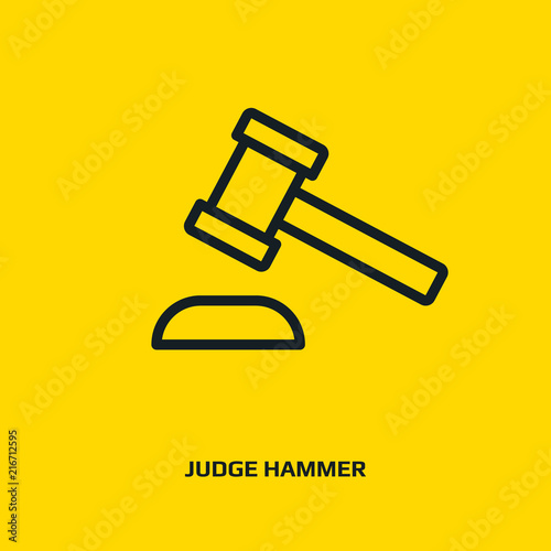 Line icon- judge gavel