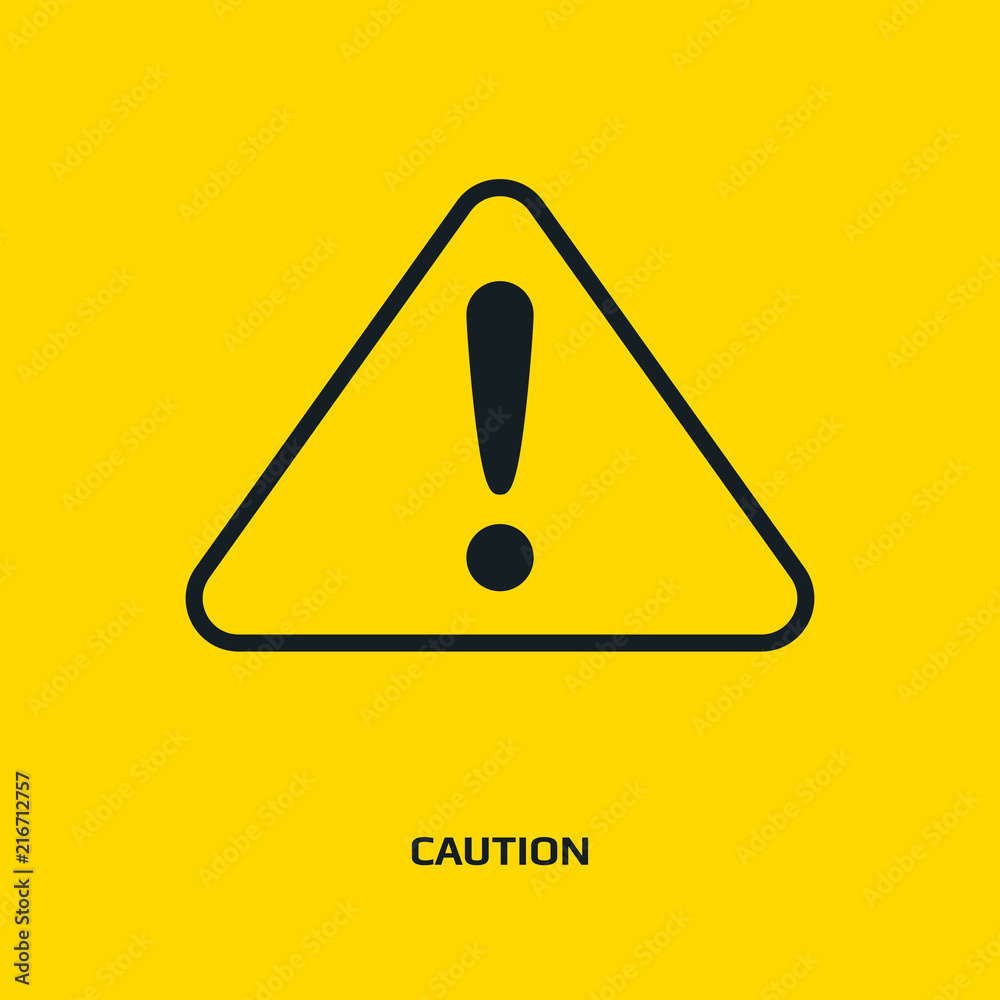 Hazard warning attention sign with exclamation mark symbol Hazard warning attention sign with exclamation mark symbol