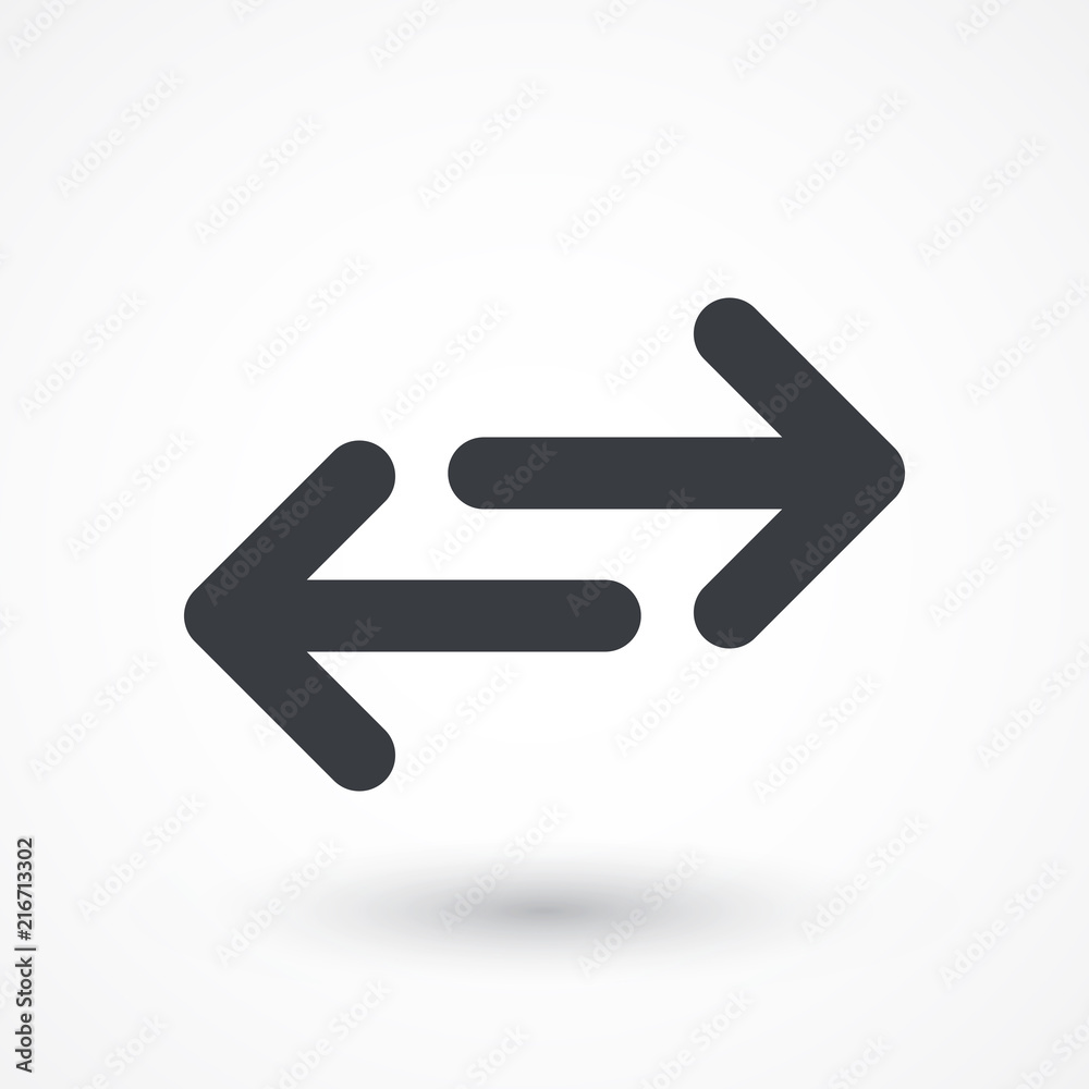 Arrows exchange sign line vector icon. Direction sign Arrows exchange sign line vector icon. Direction sign