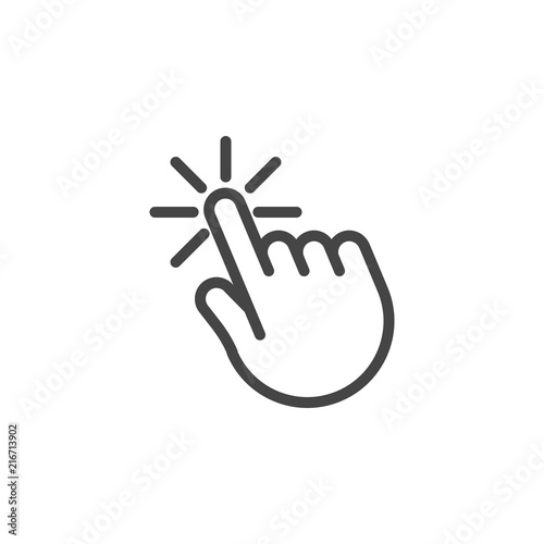 Hand cursor click. Web graphic icon for websites and mobile applications interfaces, online stores, messengers. Computer mouse pointer. Internet tap sign. Vector illustration isolated
