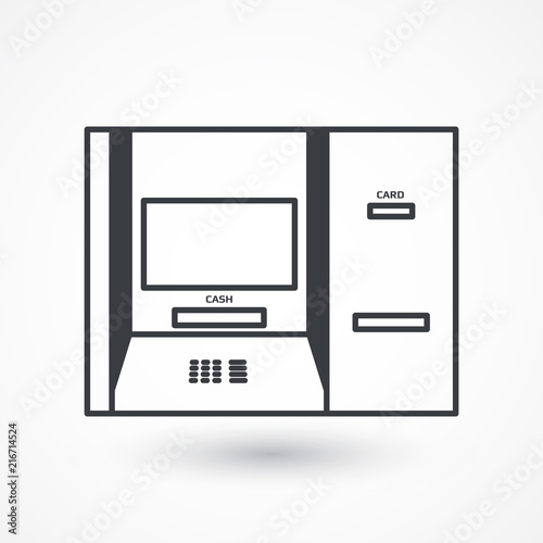 ATM vector icon. Automatic cash withdrawal symbol. Electronic payment icon. Finance sign