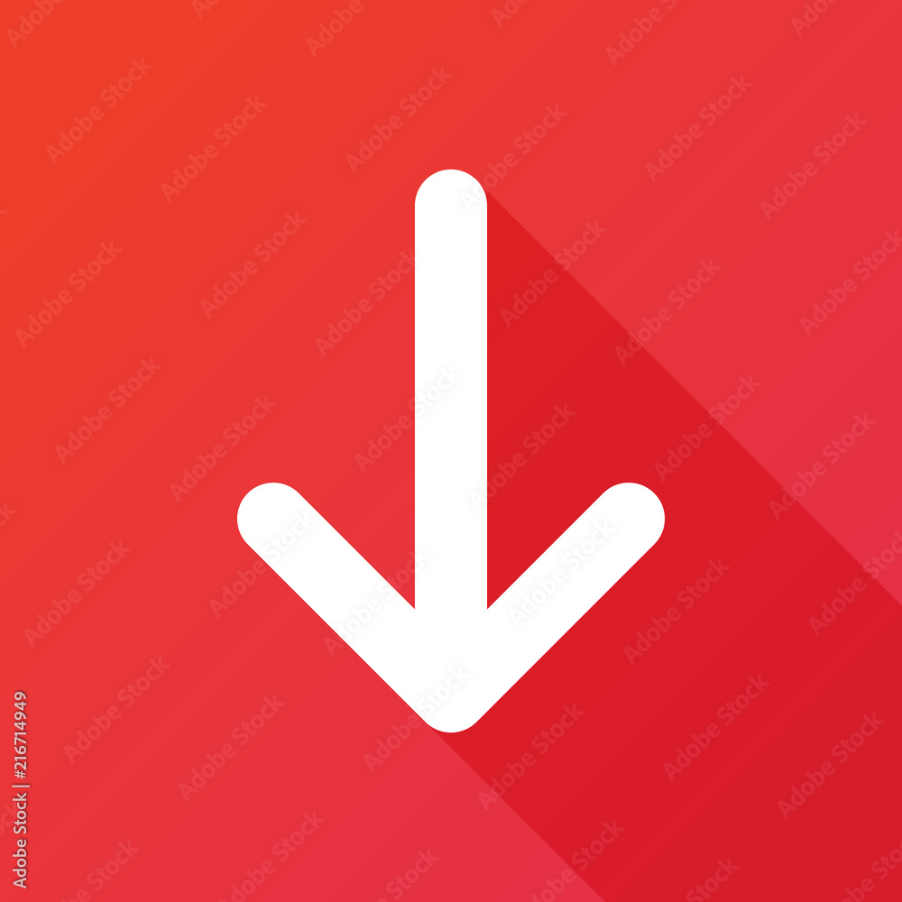 Arrow down sign vector icon. Direction sign Arrow down sign vector icon. Direction sign