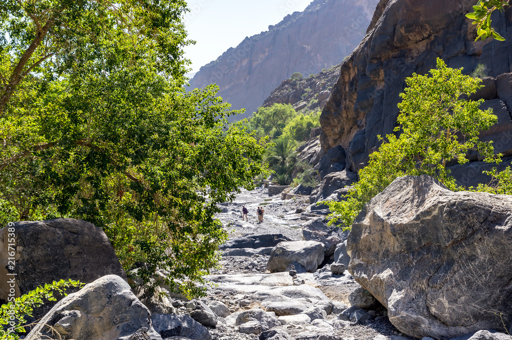 Trek in Nakhr Wadi - Jebel Shams gorge - Sultanate of Oman