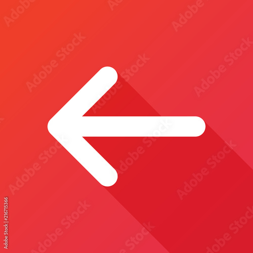 Arrow left sign vector icon. Direction sign