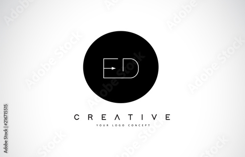 ED E D Logo Design with Black and White Creative Text Letter Vector.