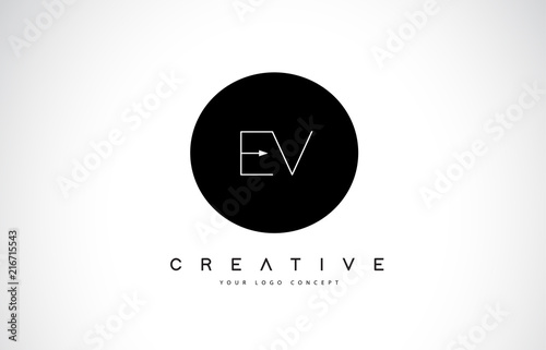 EV E V Logo Design with Black and White Creative Text Letter Vector.