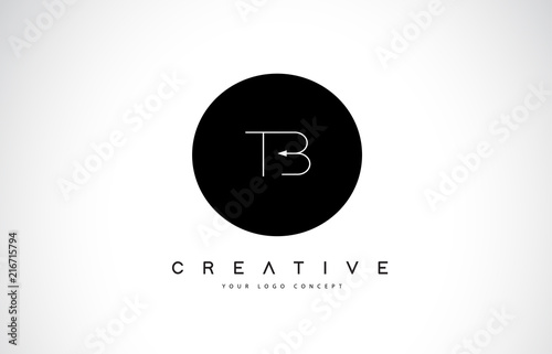 TB T B Logo Design with Black and White Creative Text Letter Vector.