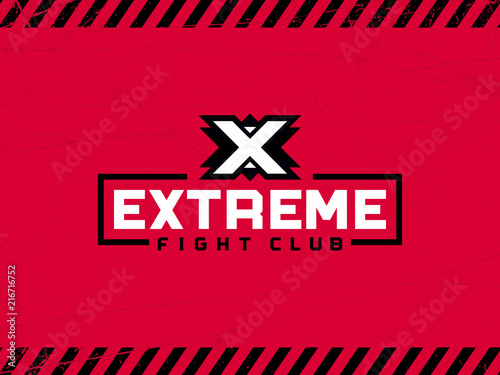 Modern professional vector emblem extreme in red theme