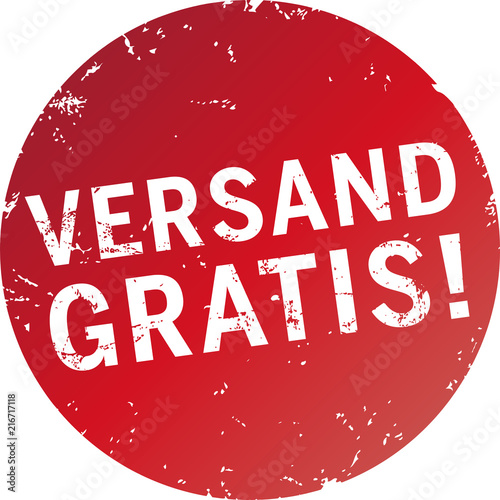 Button Versand gratis rot zerkratzt