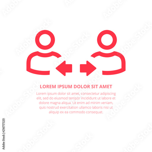 Two Man and Switch Arrow vector icon in meaning Switching Job