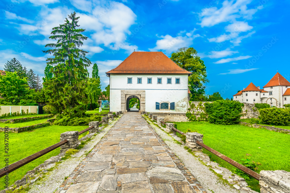 Architecture Varazdin town Croatia. / Scenic view at old medieval architecture in city center of town Varazdin, Northern Croatia.