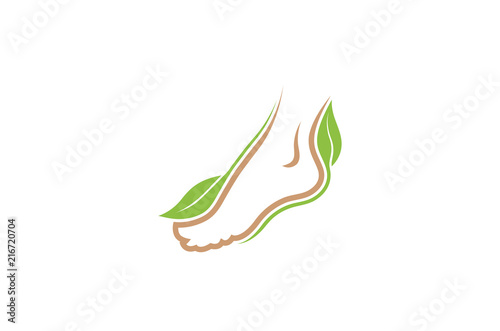 Woman Foot Leaf Logo Design Illustration