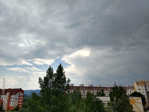 Clouds over the town. Slovakia