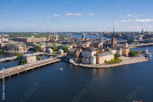 Stockholm old town (Gamla Stan) skyline from City Hall top, Sweden © Mistervlad