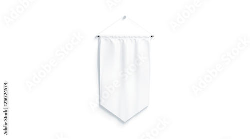 Quadro em tela Blank white rhombus pennant mock up, isolated, 3d rendering