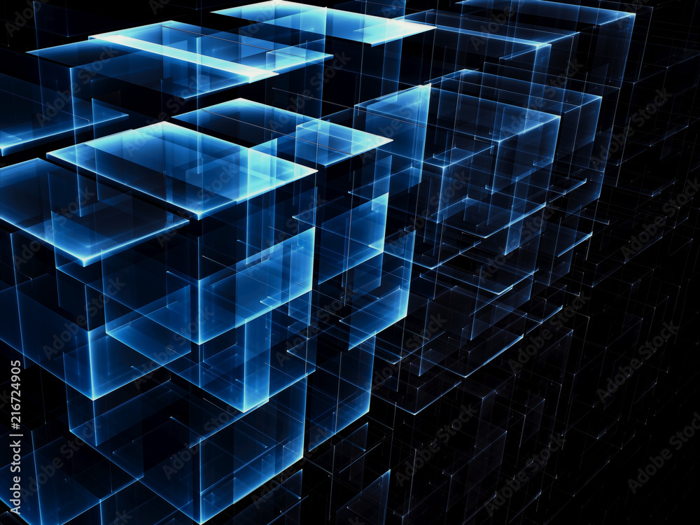 Fototapeta premium Abstract cubes background - digitally generated image