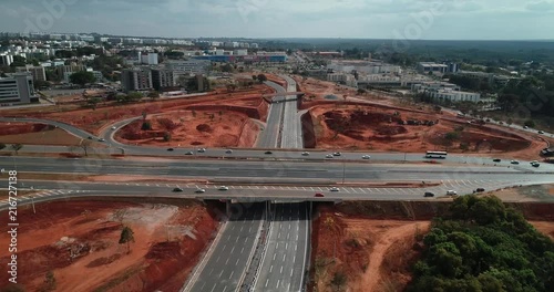 Vista áerea da obra na ponte do Bragueto, Brasília photo