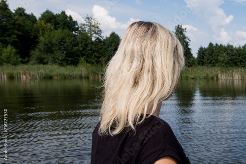  the girl near the blue lake © Serhii