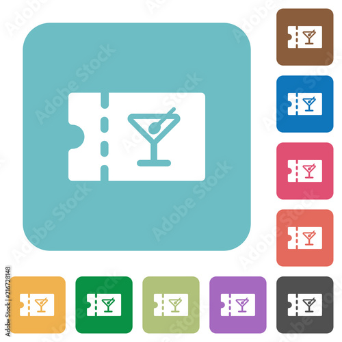 cocktail bar discount coupon rounded square flat icons