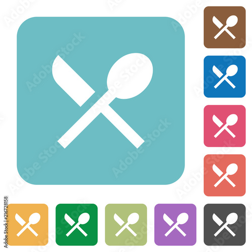 Dining rounded square flat icons