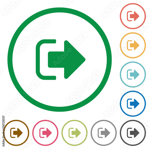 Sign out flat icons with outlines