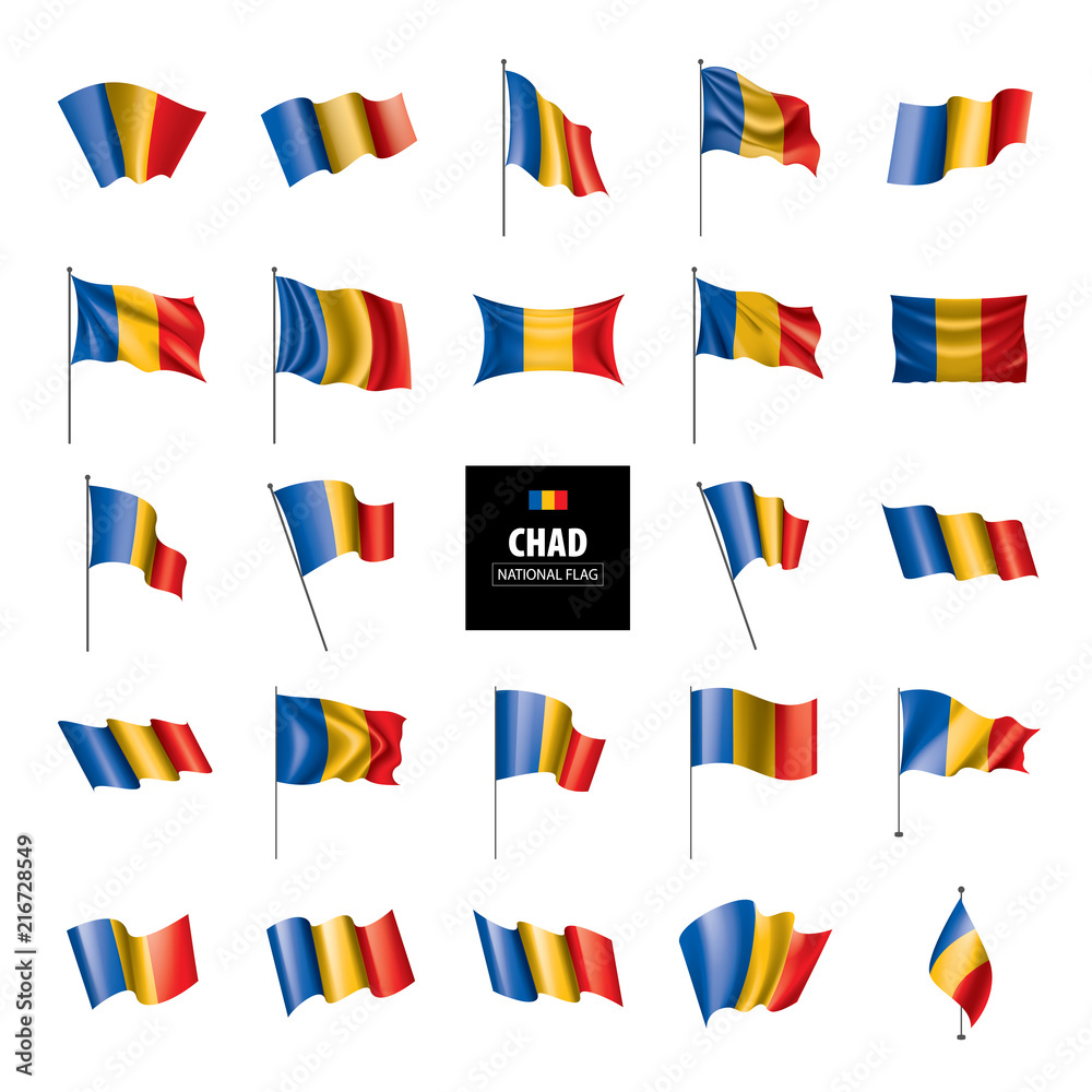 Chad flag, vector illustration Chad flag, vector illustration