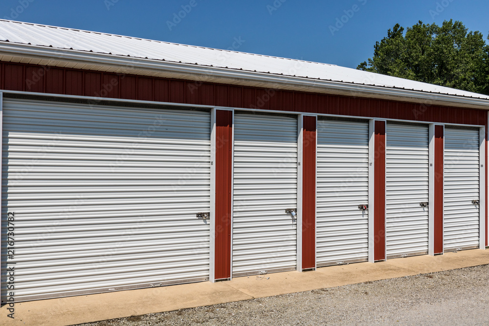 Fototapeta premium Numbered self storage and mini storage garage units