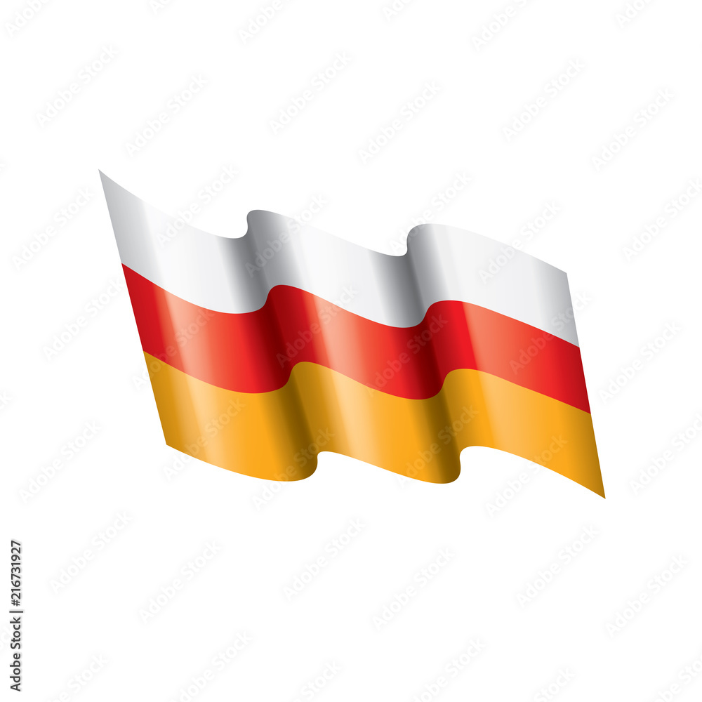 Naklejka premium South Ossetia flag, vector illustration