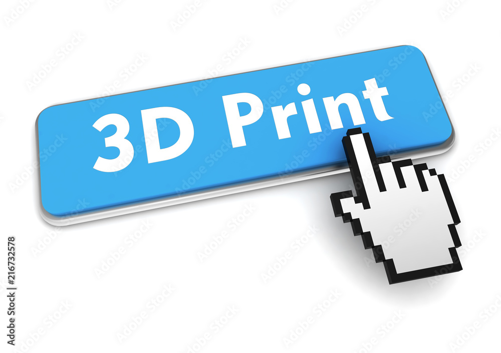 3d print button concept 3d illustration 3d print button concept 3d illustration