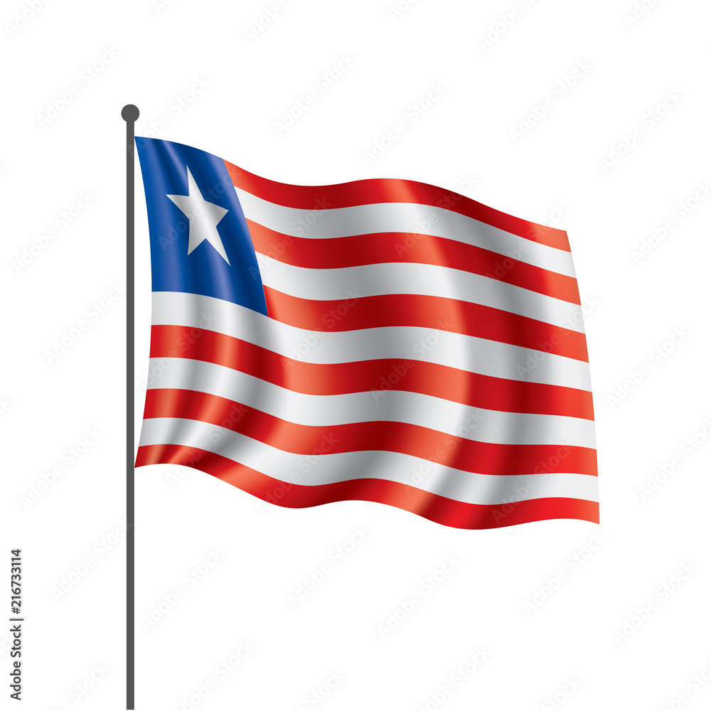 Fototapeta premium Liberia flag, vector illustration