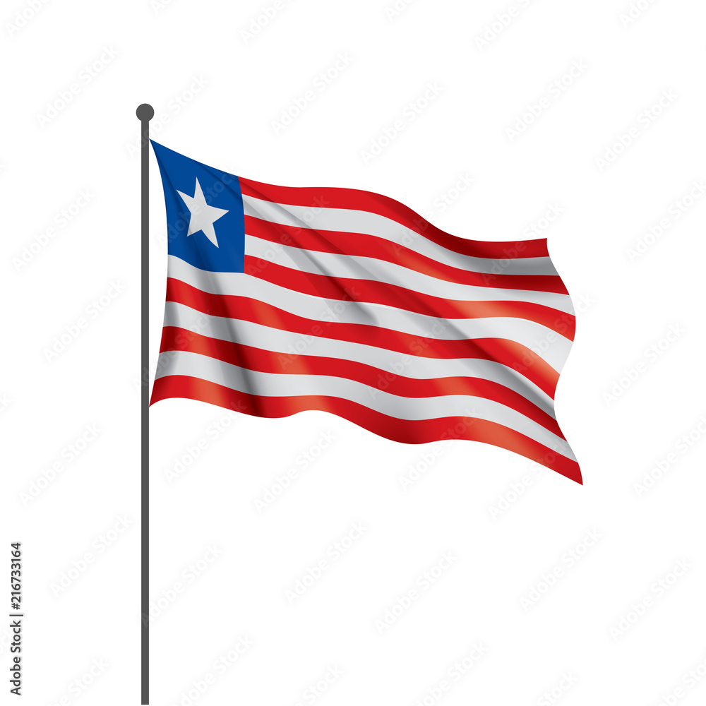 Fototapeta premium Liberia flag, vector illustration