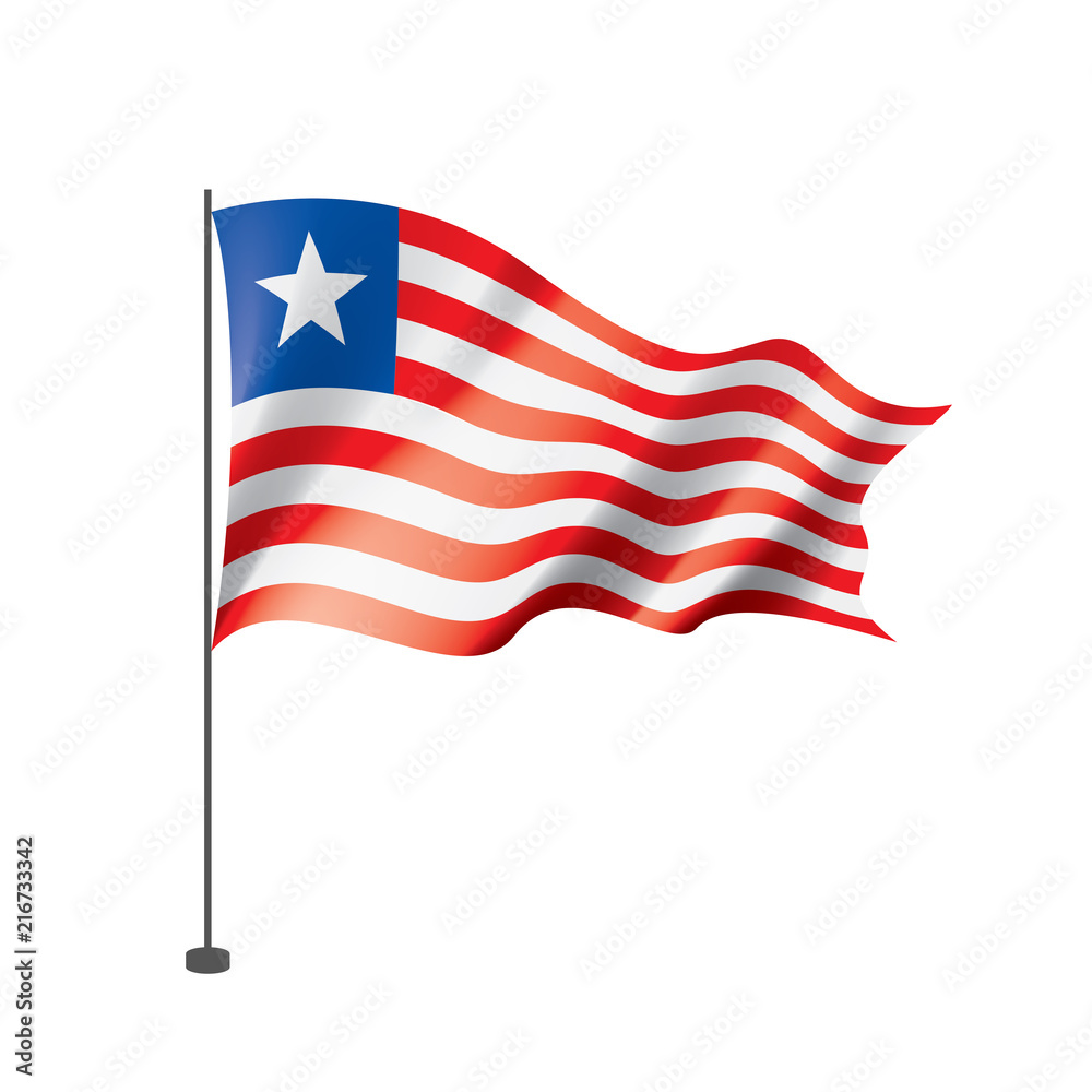 Liberia flag, vector illustration Liberia flag, vector illustration