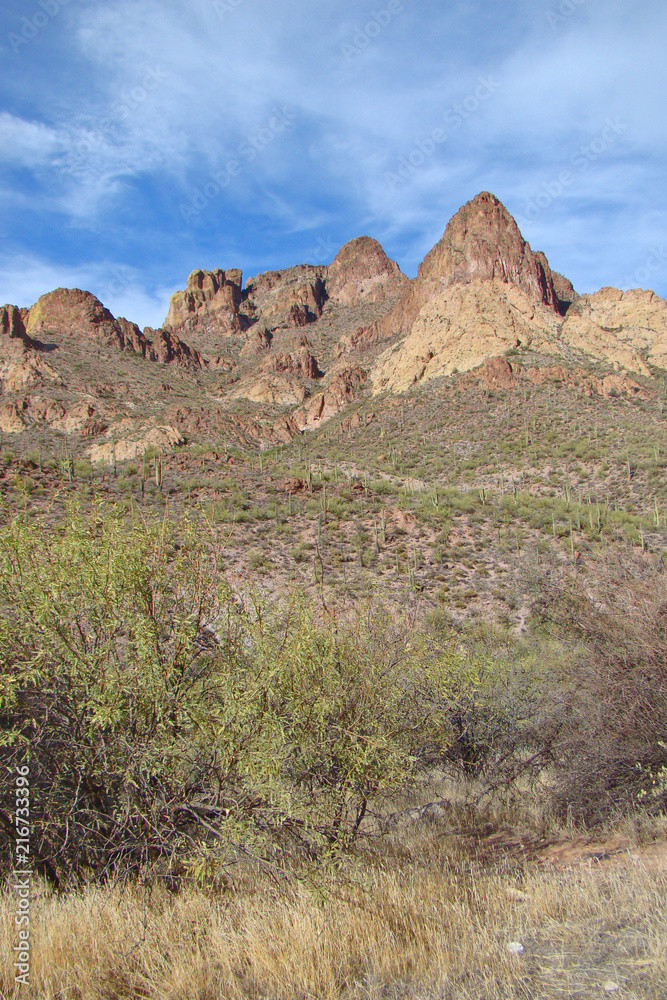 Scenic View of Mountains on the Apache Trail Highway