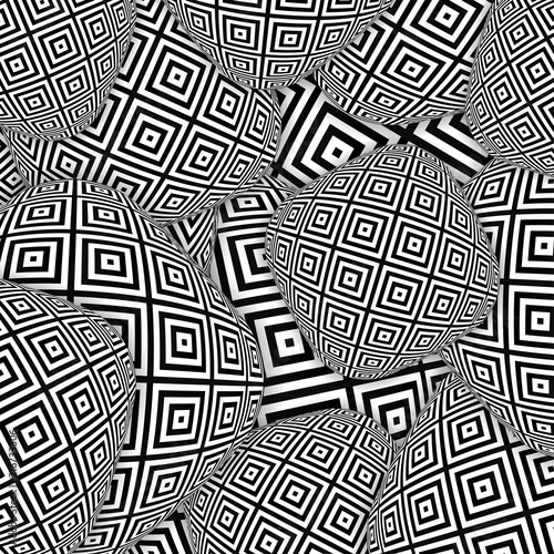 Abstract background with black and white 3d objects. Backdrop with monochrome shapes