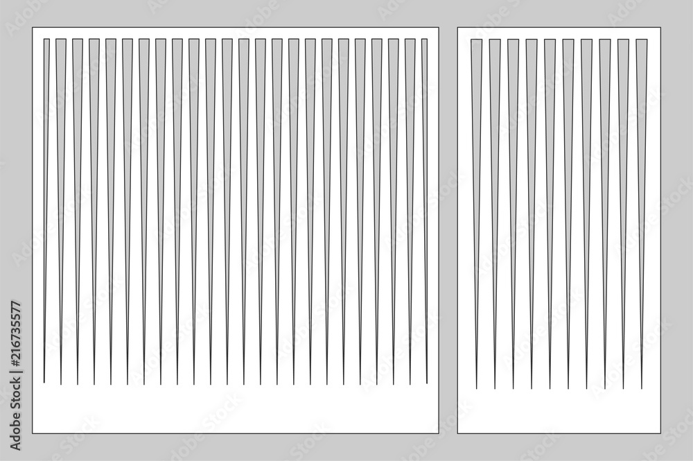 Decorative card set for cutting laser or plotter. Pattern line panel. Laser cut. Ratio 1:1; 1:2. Vector illustration. Decorative card set for cutting laser or plotter. Pattern line panel. Laser cut. Ratio 1:1; 1:2. Vector illustration.
