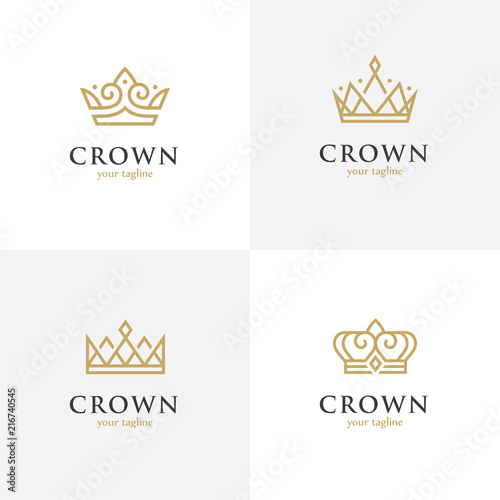 Four linear crown icons photo