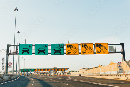highway at modern toll road turnpike
