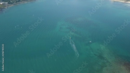 New Caledonia, Noumea, aerial coast footage. photo