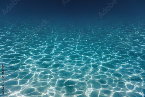 Stampa su Tela Sandy sea bottom Underwater background