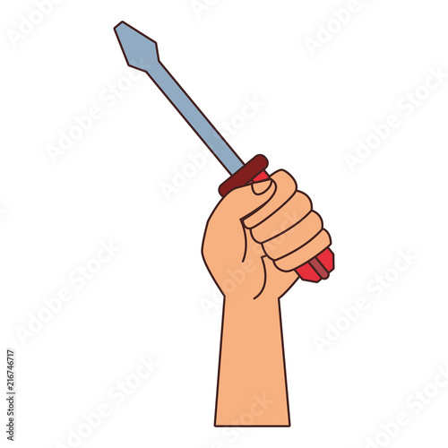 Hand with screwdriver vector illustration graphic design