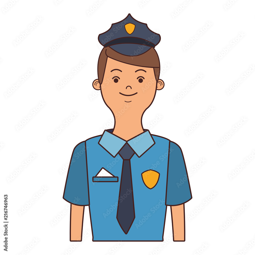 Police officer cartoon vector illustration graphic design
