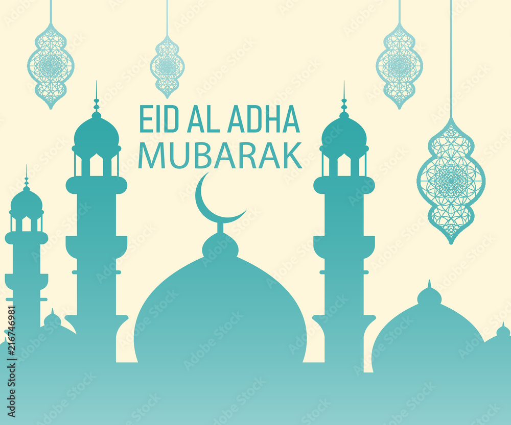 Islamic Festival of Sacrifice, Eid Al Adha Mubarak Greeting Card