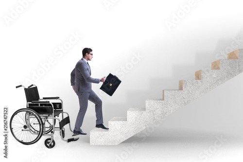 Accessibility concepth with wheelchair for disabled photo