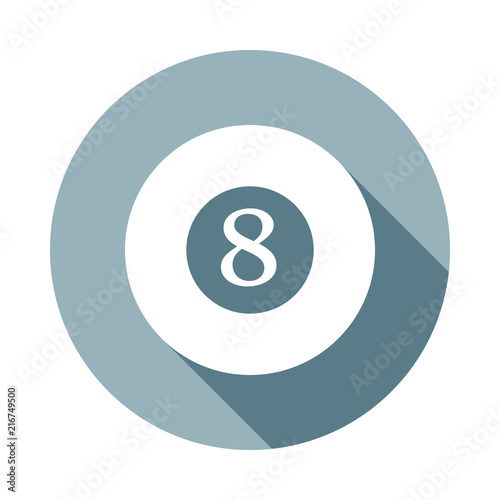 billiard ballicon in Flat long shadow. One of web collection icon can be used for UI/UX photo