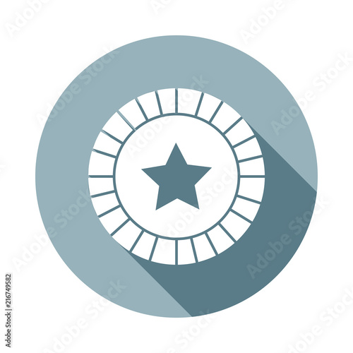 star on the ballicon in Flat long shadow. One of web collection icon can be used for UI/UX photo