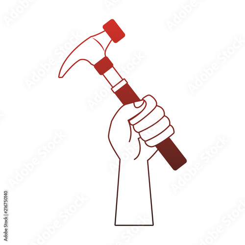 Hand with hammer vector illustration graphic design