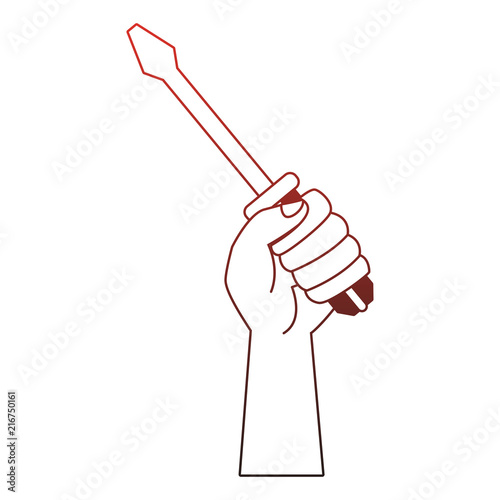 Hand with screwdriver vector illustration graphic design