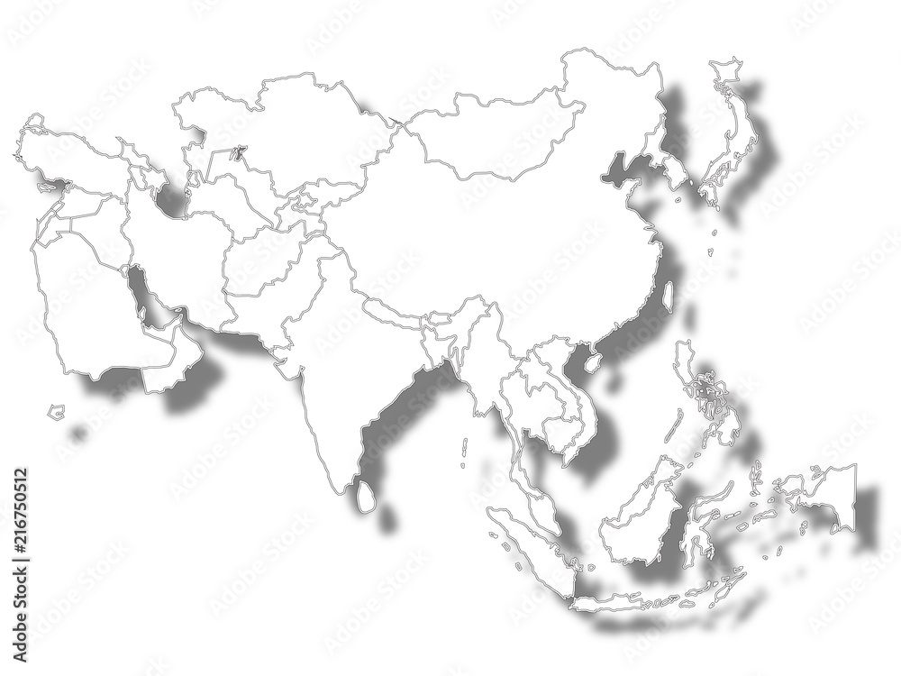 アジア　国　地図　アイコン 