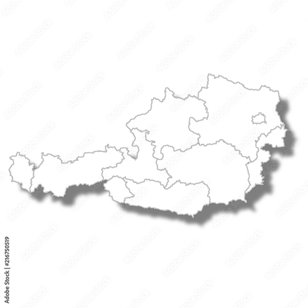 オーストリア　国　地図　アイコン 