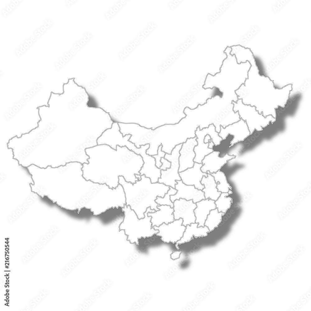 中国　国　地図　アイコン 